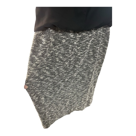 Lafayette 148 New York Black Bow Tie Blouse Tweed Skirt Dress Size 10 - Picture 10 of 12